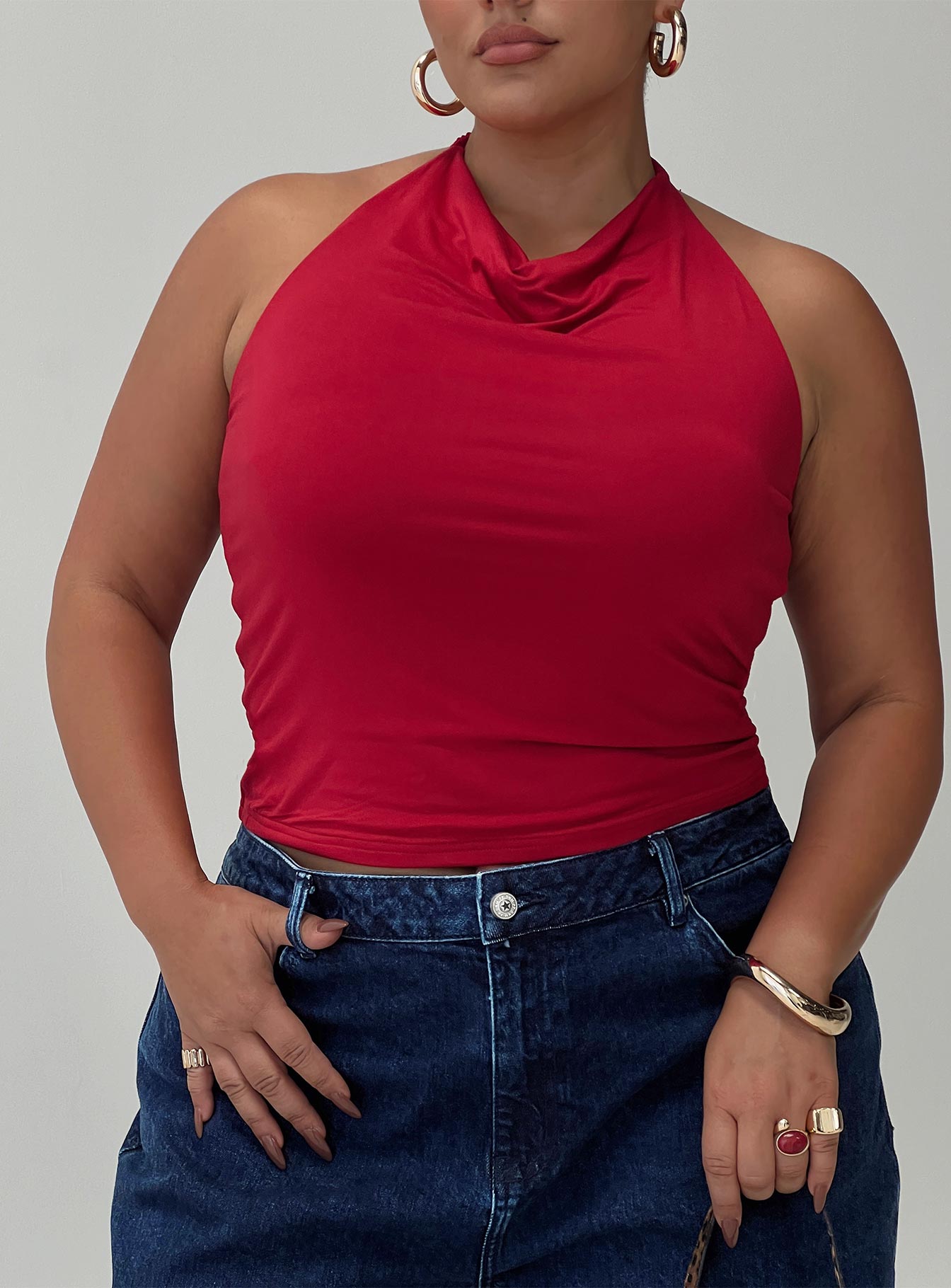 Imposter Top Cherry Red Curve