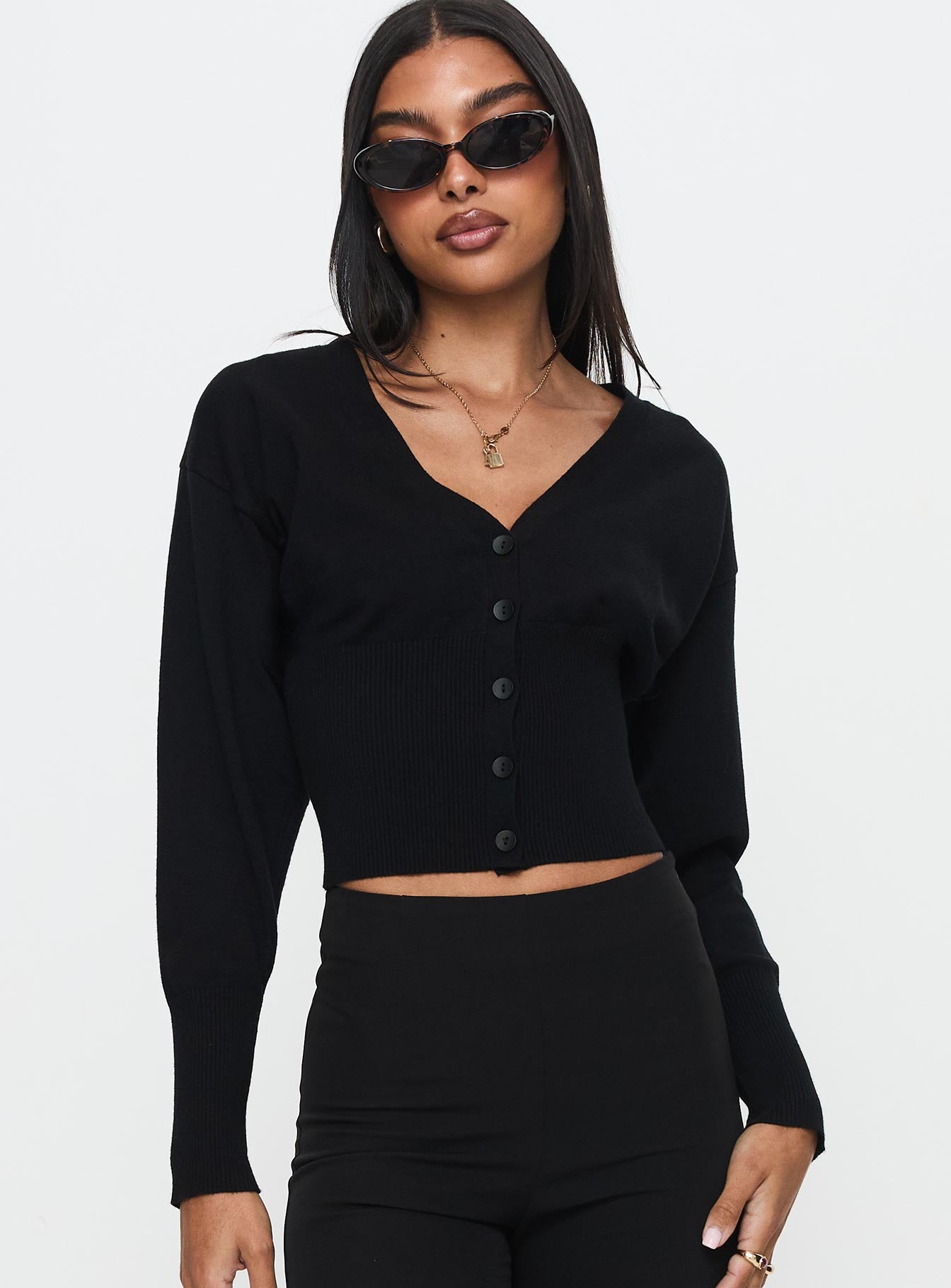 Wistfully Knit Cardigan Black