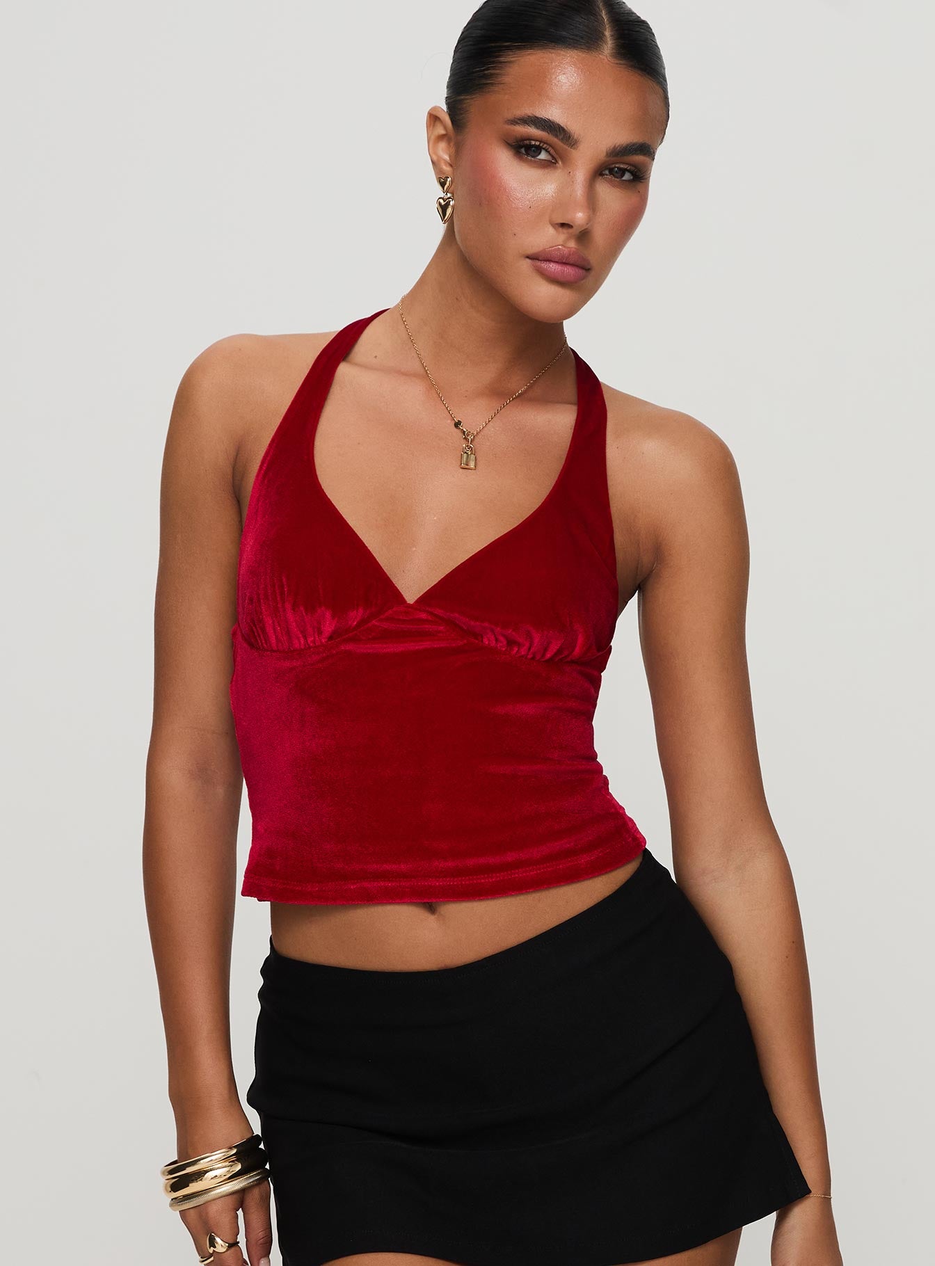 Tuberose Halter Top Red